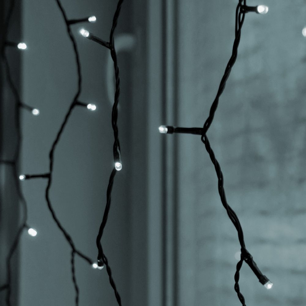 K�lt�ri LED f�nyf�gg�ny, hideg feh�r, 2 x 1 m, 140 LED